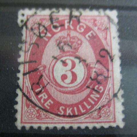 NK nr 18  3 skilling Posthorn  st.RISØR  1872