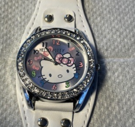 Hello Kitty armbåndsur, hvit.