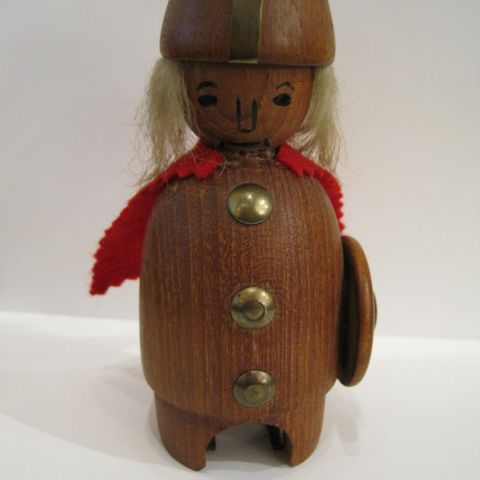 Vintage teak figur - viking. (Flaskeåpner).