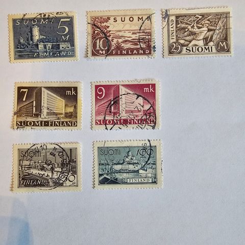 3 komplette frimerkesett fra Finland