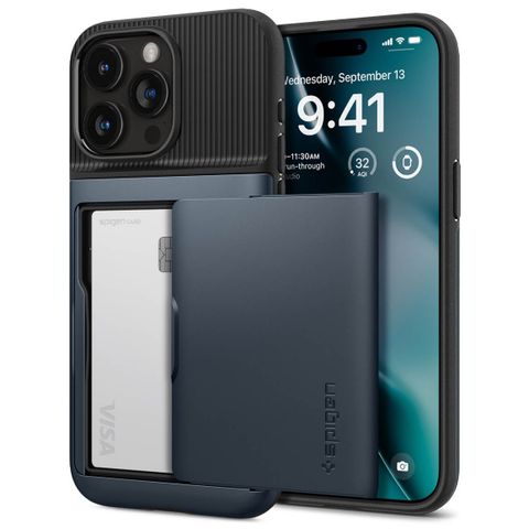 Spigen iPhone 15 Pro Max Deksel Slim Armor CS Metal Slate