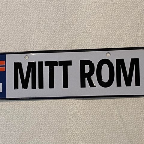 "Mitt rom" skilt 4,5cm x 15 cm
