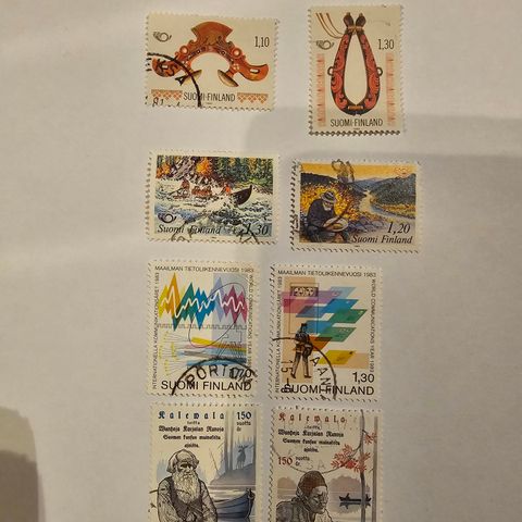 4 komplette frimerkesett fra Finland