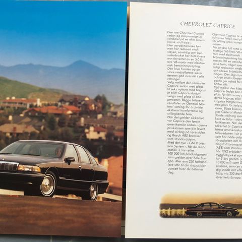 Bilbrosjyre av Chevrolet Caprice 1992