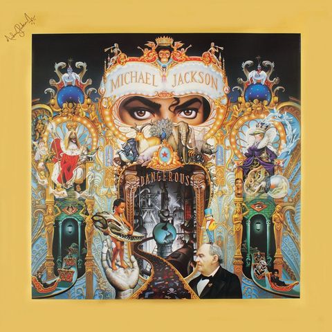 Signert Michael Jackson-plakat, 67x67cm (Dangerous promo 1991)