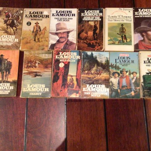 Mange engelske cowboybøker / western