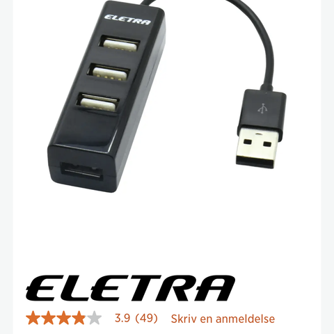 ELETRA USB 2.0 HUB 4 PORTS BK