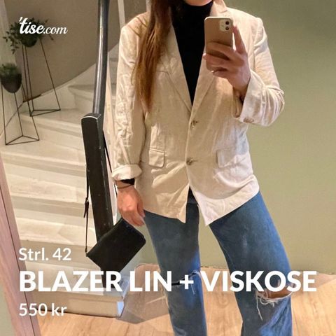 Blazer i lin og viskose, 42