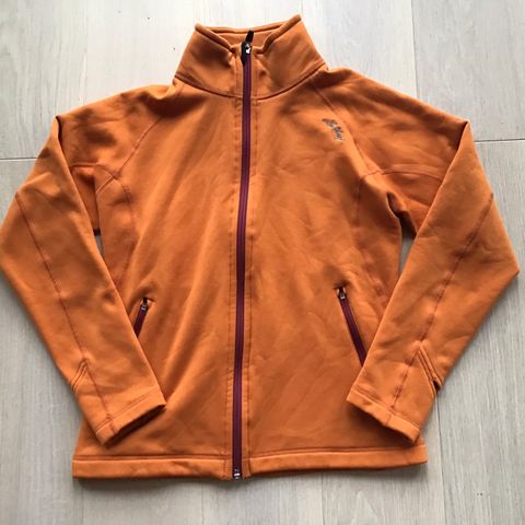 Stilig Lundhags Fleece Zip jakke, str S, fin oransje farge