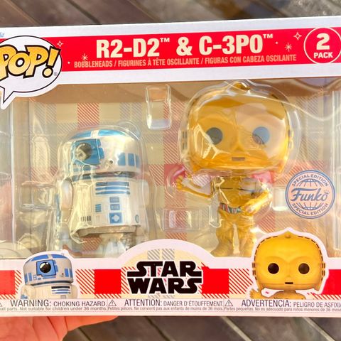 Funko Pop! R2-D2 and C-3PO | Star Wars | Disney 100 Retro Reimagined