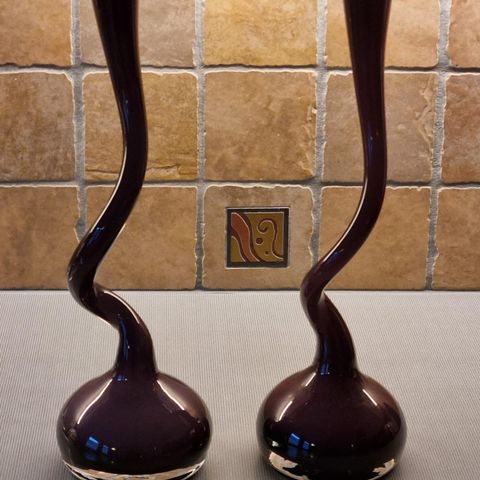 2 stk Vintage Norman Copenhagen lilla Swing vaser til salgs