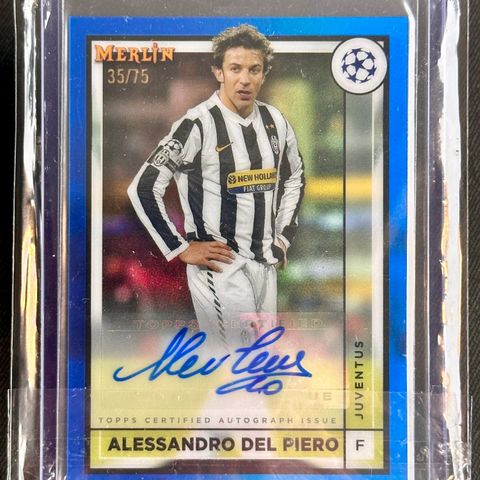 2022-23 Merlin Chrome UCC Alessandro Del Piero AC-ADP Blue Auto #35/75