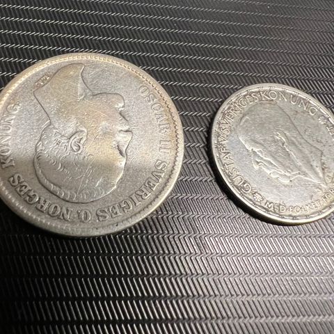 2 stk svenske sølvmynter