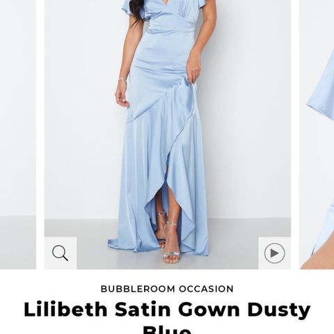 Nydelig tåkeblå lilibeth satin gown fra Bubbleroom