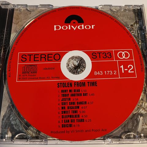 Popol Ace – Stolen From Time CD 2003 SJELDEN! Remastered Jahn Teigen