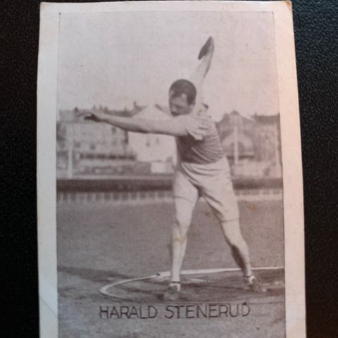 Harald Stenerud Bergen diskos OL 1928 friidrett sigarettkort Tiedemanns Tobak