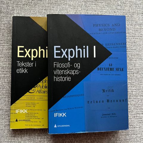 Pensumbøker i Exphil I & II Selges samlet