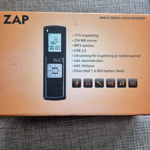 ZAP dvr-x1 digital voice recorder