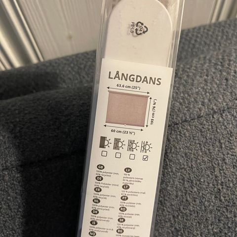 Langdans rullegardin 60x195 cm