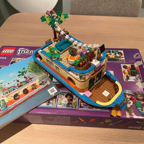 Legofriends Kanalbåt med eske og instruksjonsbok