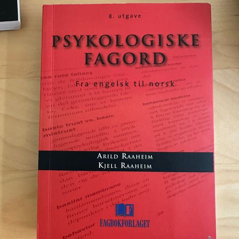 Psykologiske fagord 8. utgave