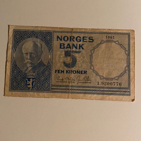 Seddel - Norsk 5 krone