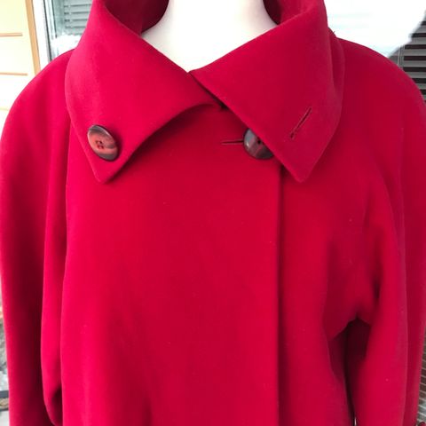 ULLKÅPE/ulljakke/ull-cashmere,,80TALLS,RETRO,VINTAGE,RØD