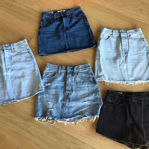 Levi’s 4 stk skjørt str 23 og 1 stk skort i str 24