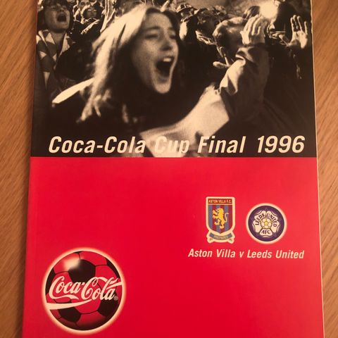 Aston Villa mot Leeds United 1996 Ligacupfinale  fotballprogram