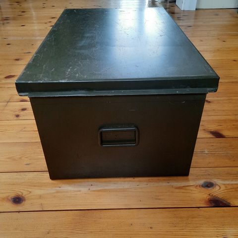 Vintage original militær arkiv kasse i stål