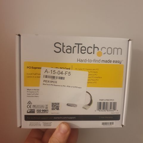 Startech pex1pci1 Pcie til pci overgang