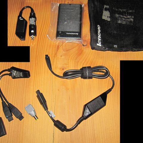 Lenovo lader-kit (også for 12V bil/båt/fly/camping...)