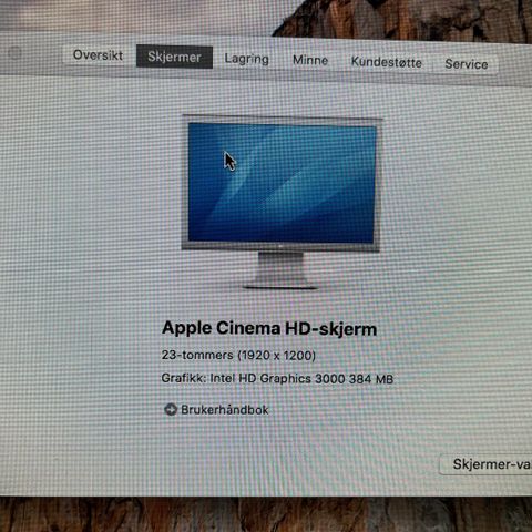 Apple skjerm HD cinema display 23 ’’