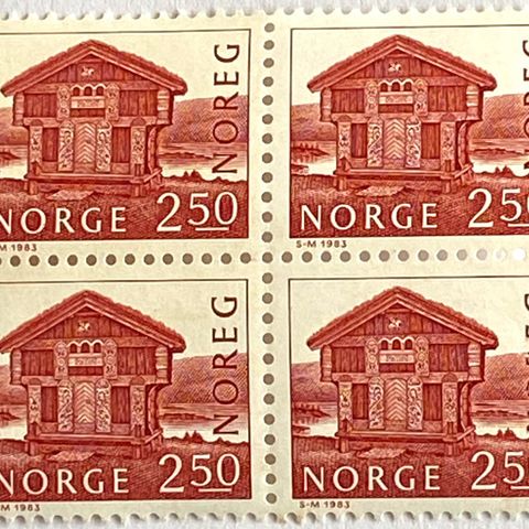 Norge 1983 Byggverk V Breilandsloftet - Høydalsmo  NK 924 4-blokk  Postfrisk