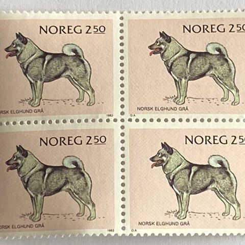 Norge 1983 Norske huderaser Elghund NK 927 4-blokk  Postfrisk