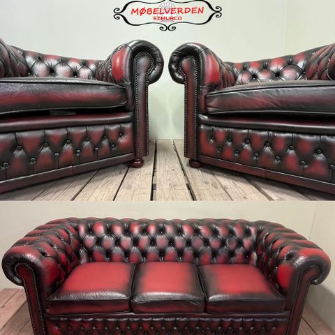 Renovert chesterfield salong fra Winchester Furniture