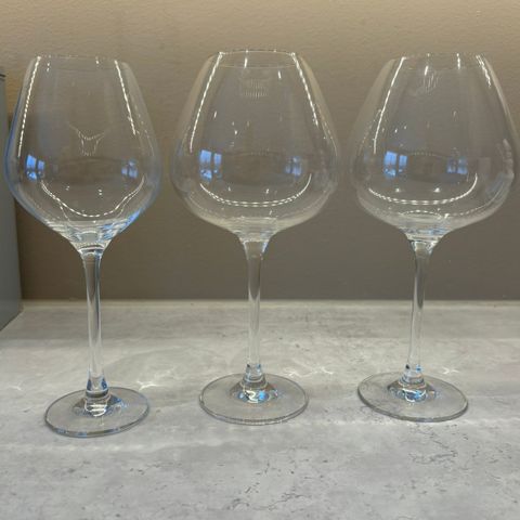 3 vinglass fra Hadeland Glassverk