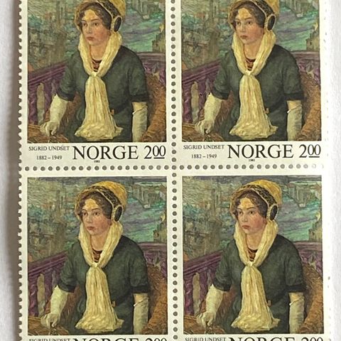 Norge 1982 Sigrid Undset   NK 919 4-blokk  Postfrisk