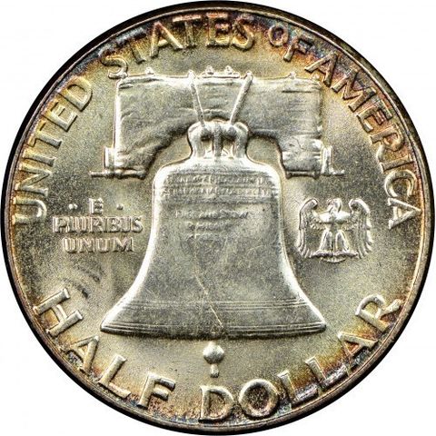 1/2 DollarUSA 900S, LIBERTY BELL 1951- Pen mynt.