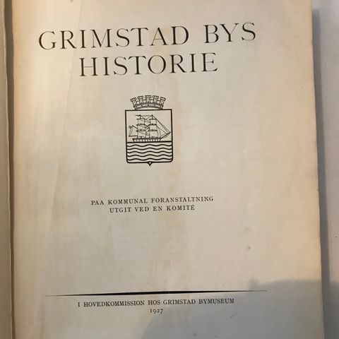 «Grimstad bys historie» fra 1927