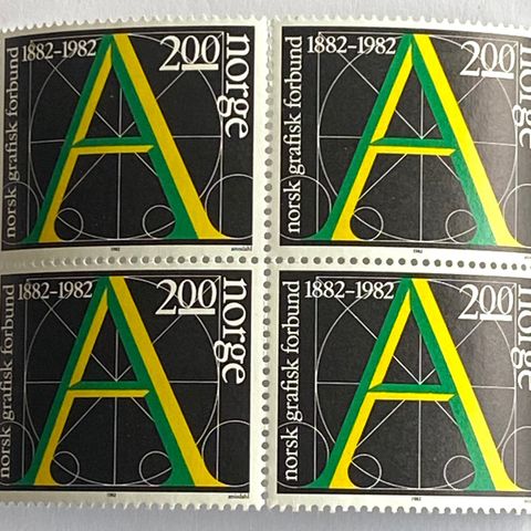 Norge 1982 Norsk Grafisk Forbund   NK 920 4-blokk  Postfrisk