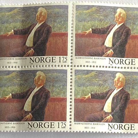 Norge 1982 Bjørnsterne Bjørnson   NK 918 4-blokk  Postfrisk