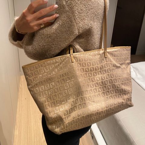 Fendi zucca canvas tote bag/ shopper i beige - med sertifiseringsbevis!