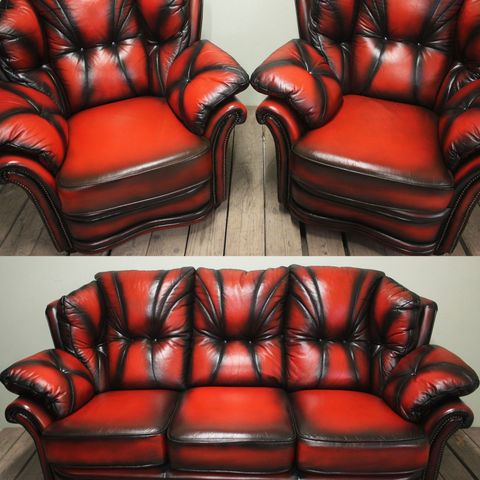 Renovert chesterfield salong fra Winchester Furniture