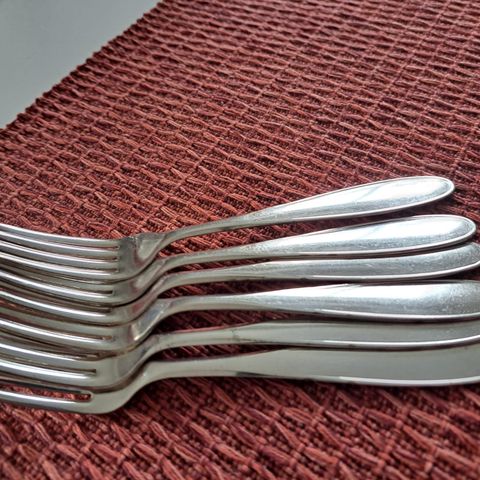 6 gafler i 40 gr sølv
