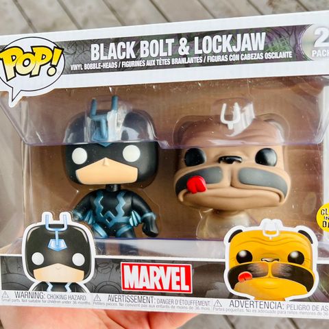 Funko Pop! Black Bolt (Blue - Glow) & Lockjaw (Teleporting) (2-Pack) | Inhumans