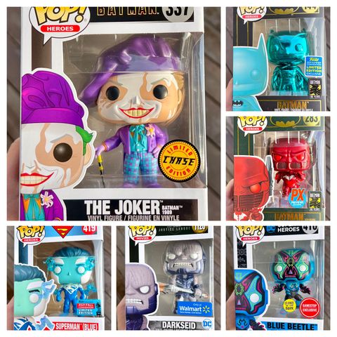 Funko Pop! Batman, Superman, The Flash, Joker & Harley Quinn // DC Comics