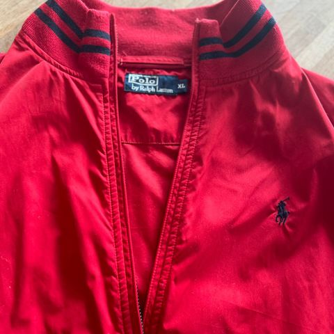 Polo bomber jacket rød str XL