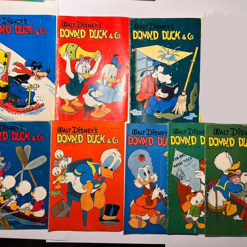 8x Donald Duck fra 1957 til 1959