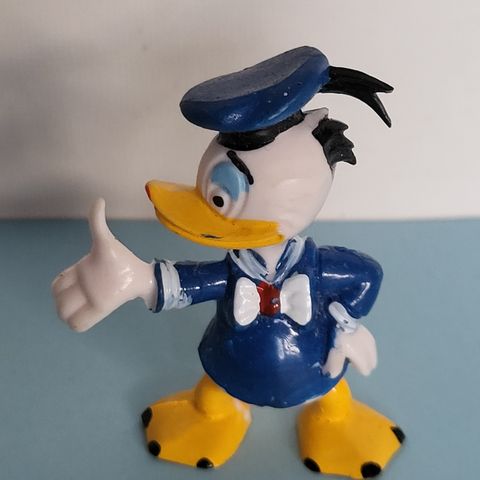 VINTAGE! Gammel plastfigur av Donald Duck. Antagelig 1950-årene.